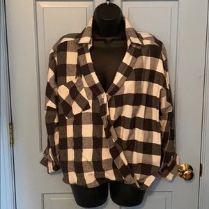 Black and white soft light flannel